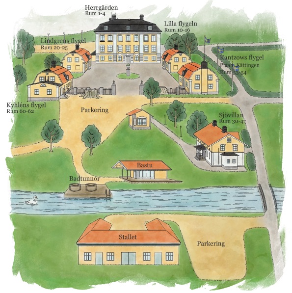 Områdeskarta över Schenströmska Herrgård